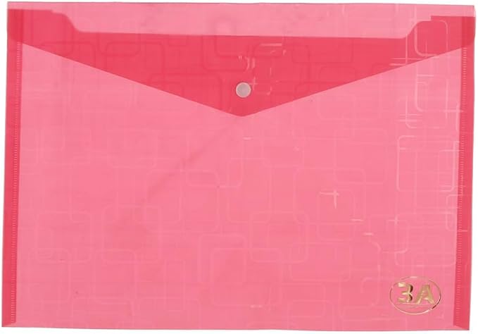 3A Plastic Paper Sleeve 10 Micron 25 * 35 CM With Clips 1 Piece - Red